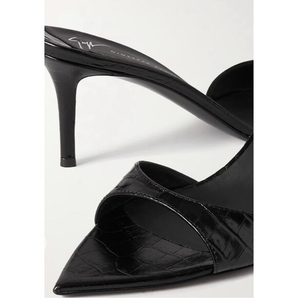 Giuseppe Zanotti Quasimodo Crocodile Embossed Leather Intriigo Mule Sz 40 - Picture 3 of 10